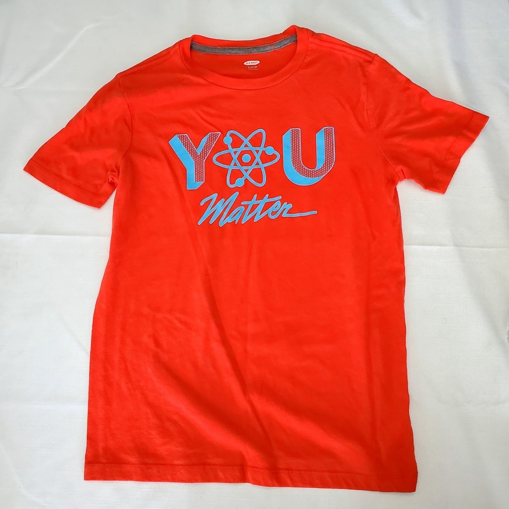 Old Navy "You Matter" Coral & Blue‎ Graphic T-Shirt • Size XL - 14/16
